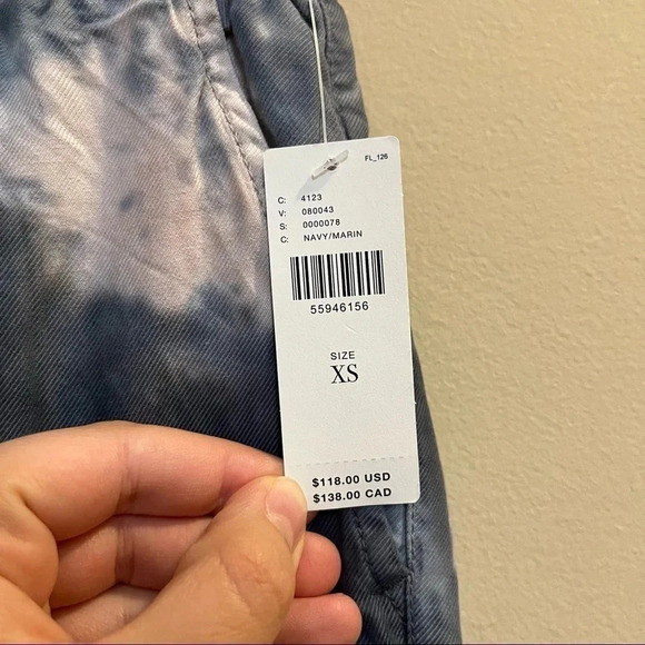 NWT Anthropologie Sanctuary Carefree Cargo Joggers Pants in Blue Tie-Dye Sz XS - Picture 9 of 11